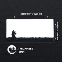 Shadow of the Ronin - Black & White Desk Mat | Desk Vibe - 4