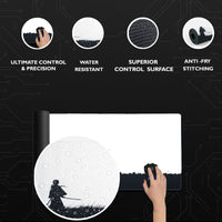 Shadow of the Ronin - Black & White Desk Mat | Desk Vibe - 2