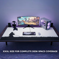 Shadow of the Ronin - Black & White Desk Mat | Desk Vibe - 5