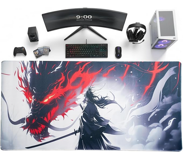 Wrath of the Dragon - Samurai Inferno Desk Mat | Desk Vibe
