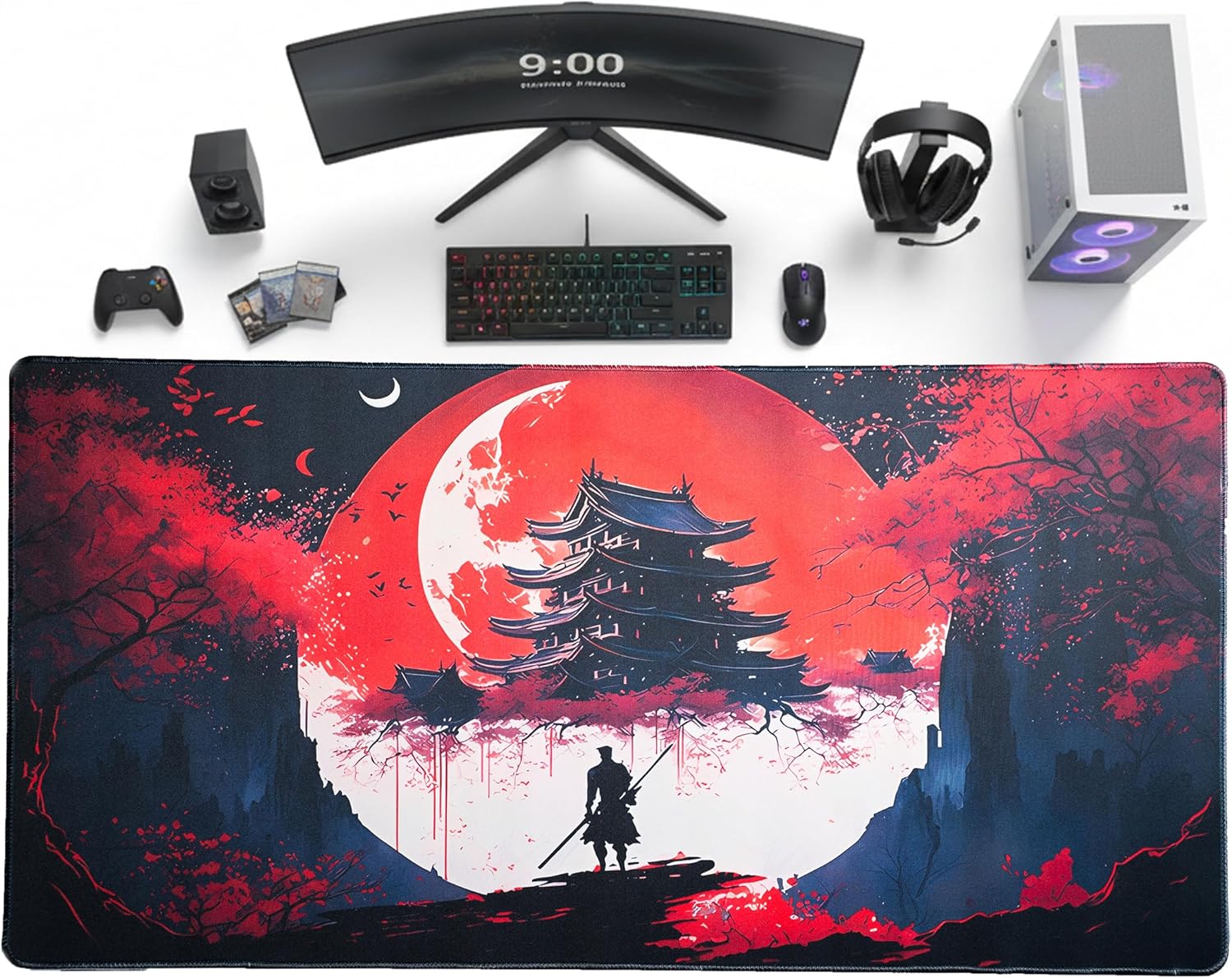 Samurai & Elemental Aura Series Desk Mat | Desk Vibe
