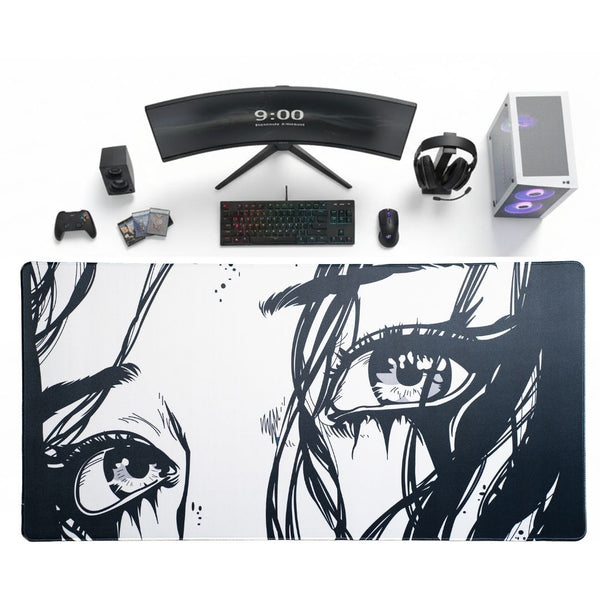 Eyes of Mystery - Minimalist Art Desk Mat | Desk Vibe