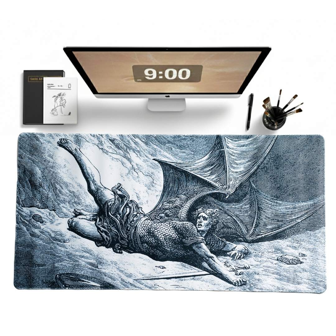 The Fall of Lucifer Desk Mat | Desk Vibe