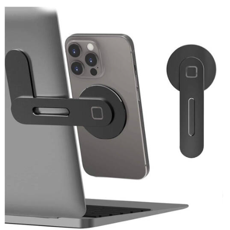 DeskVibe Magnetic Phone Holder, Slim Adjustable Laptop Side Mount Clip